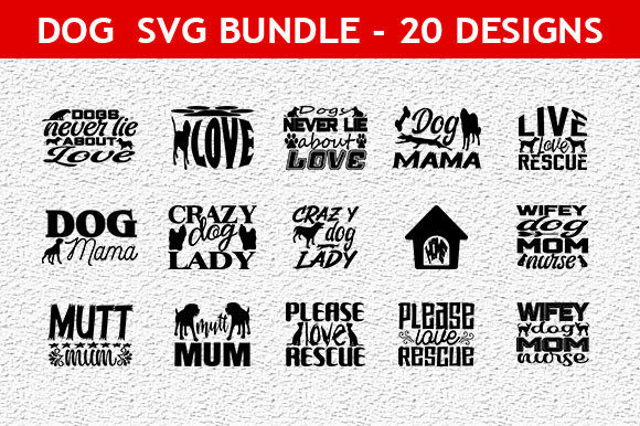 Dog 20 Quotes Designs Bundle
