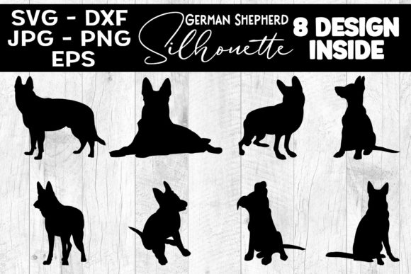 German Shepherd Dog Silhouettes Bundle