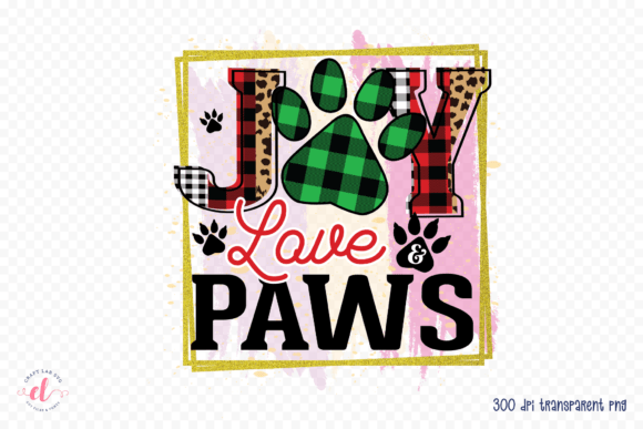 Joy Love Paws PNG, Christmas Dog PNG