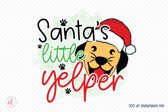 Santa’s Little Yelper, Christmas Dog PNG